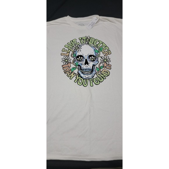 Dom Other - DOM Leave It Better Than You Found It Floral Skull Tee Men's Size XXL NWOT